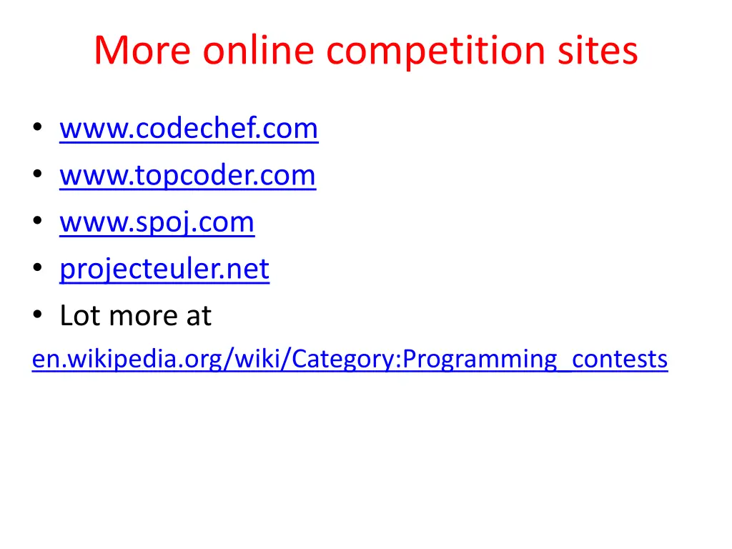 more online competition sites