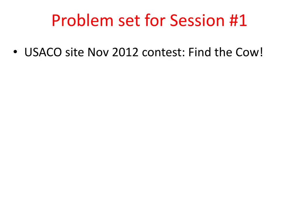 problem set for session 1
