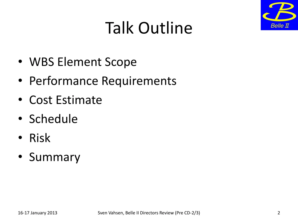 talk outline