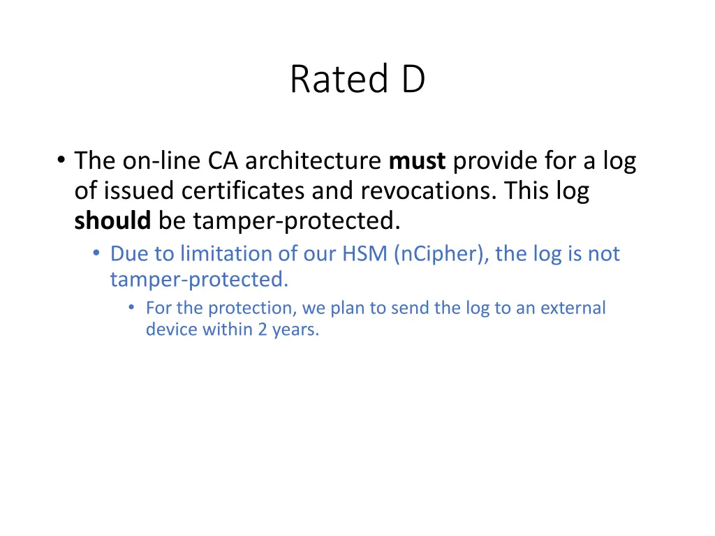 rated d