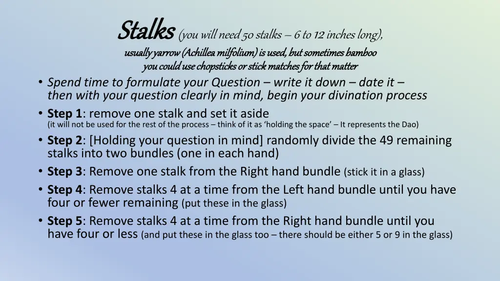 stalks stalks you will need 50 stalks
