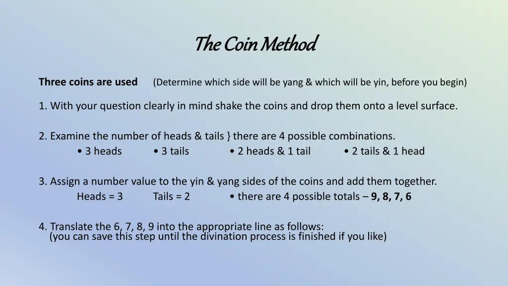 the coin method the coin method