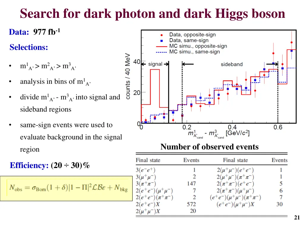 search for dark photon and dark higgs boson
