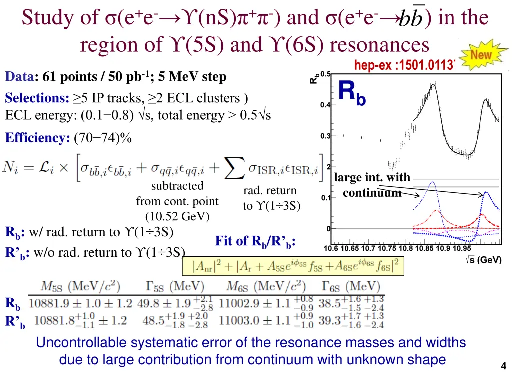 study of e e ns and e e in the region 1