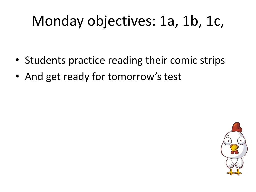 monday objectives 1a 1b 1c