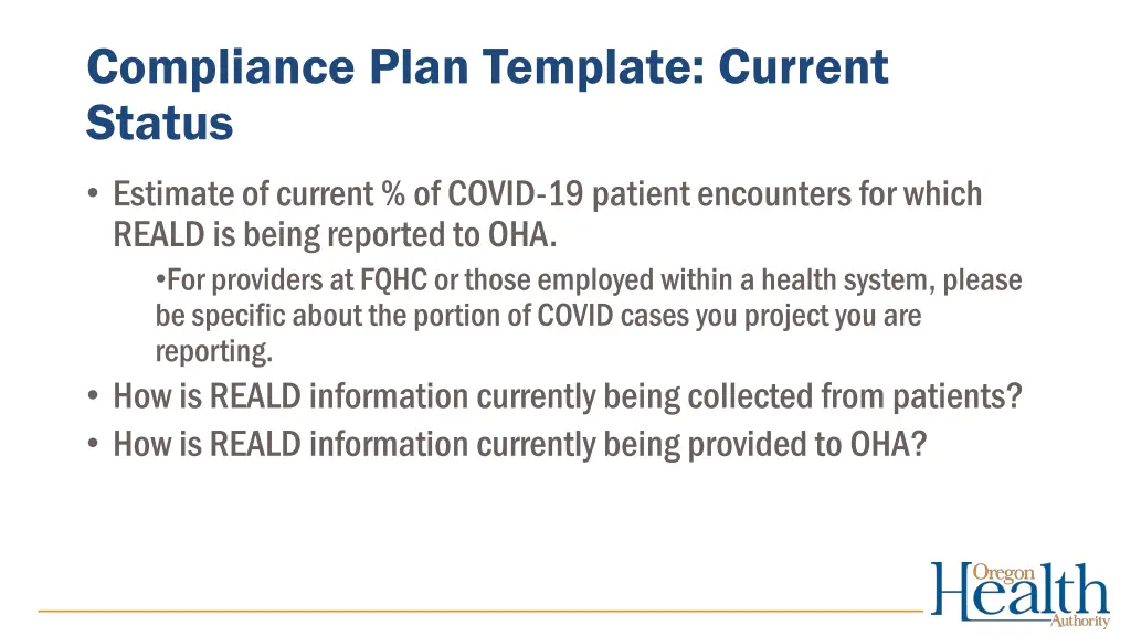 compliance plan template current status