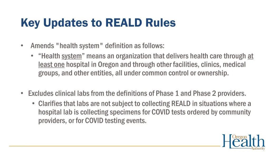 key updates to reald rules