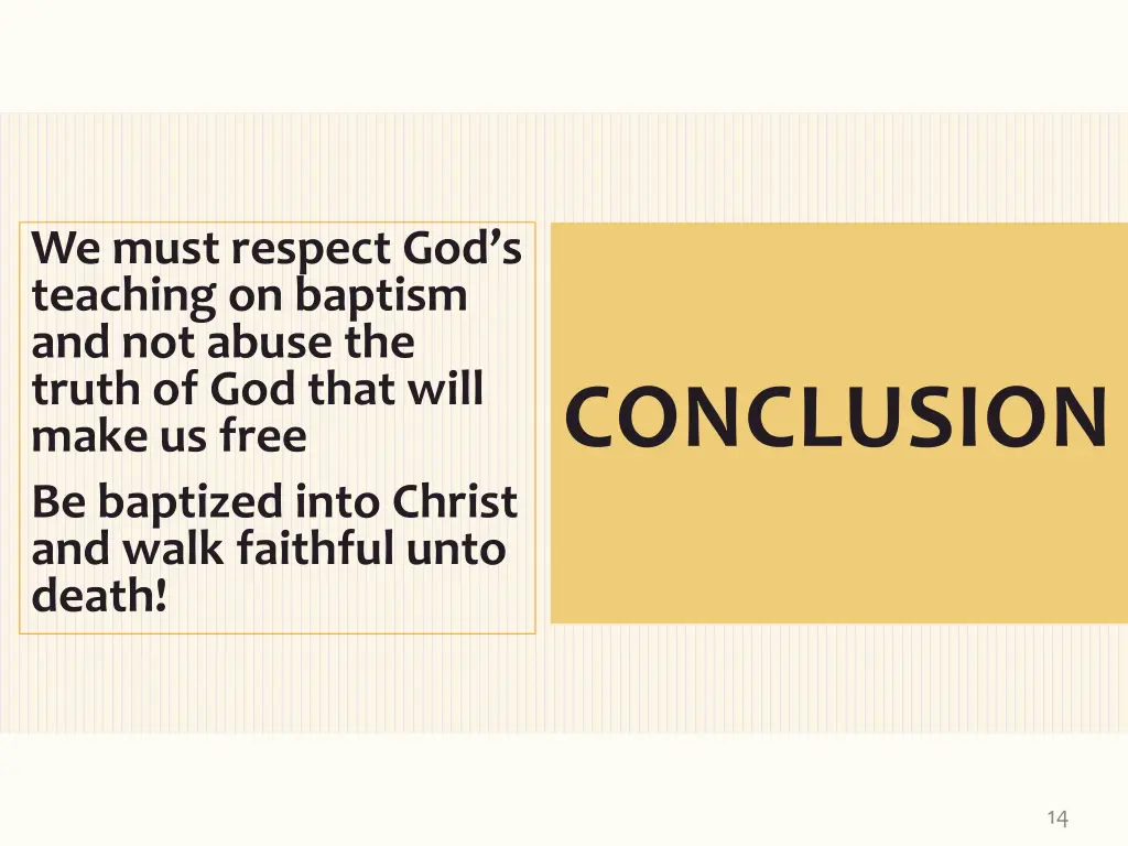 we must respect god s teaching on baptism