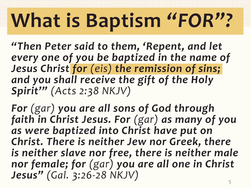 what is baptism for
