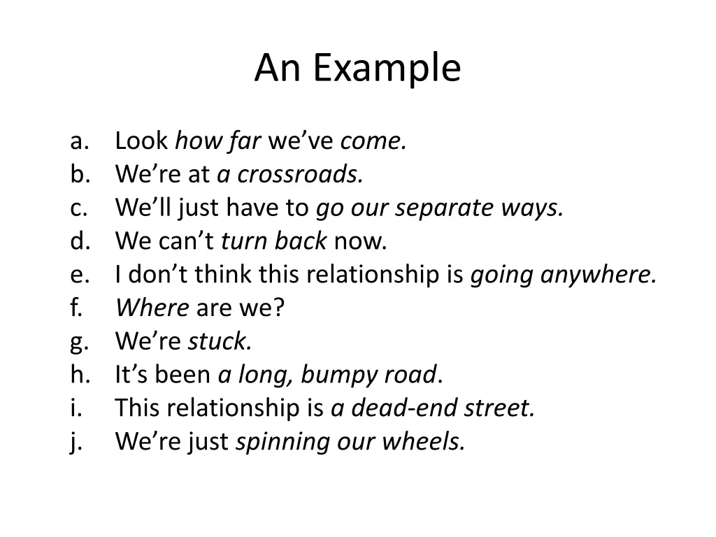 an example
