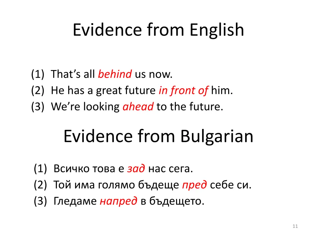 evidence from english