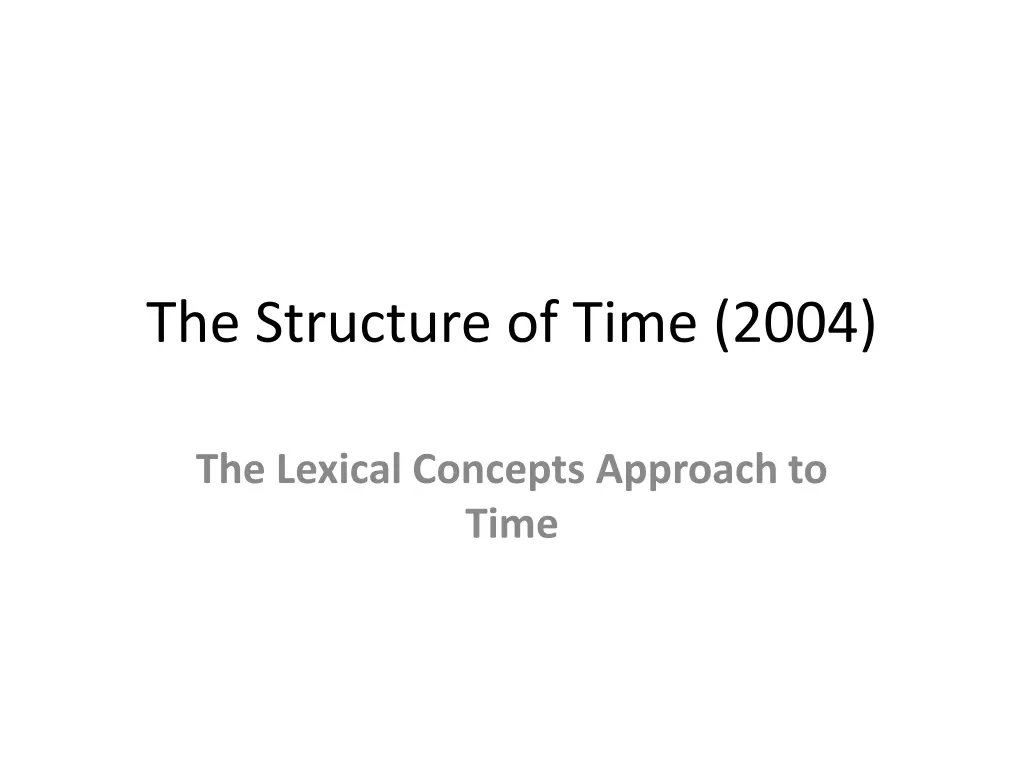 the structure of time 2004