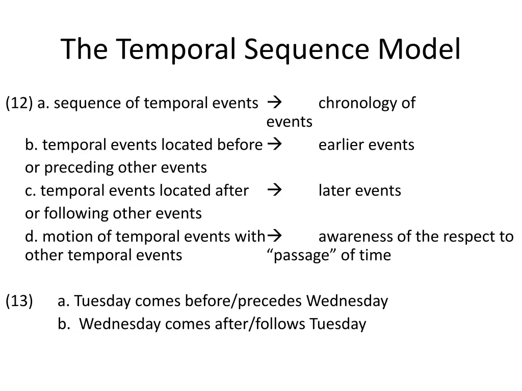 the temporal sequence model