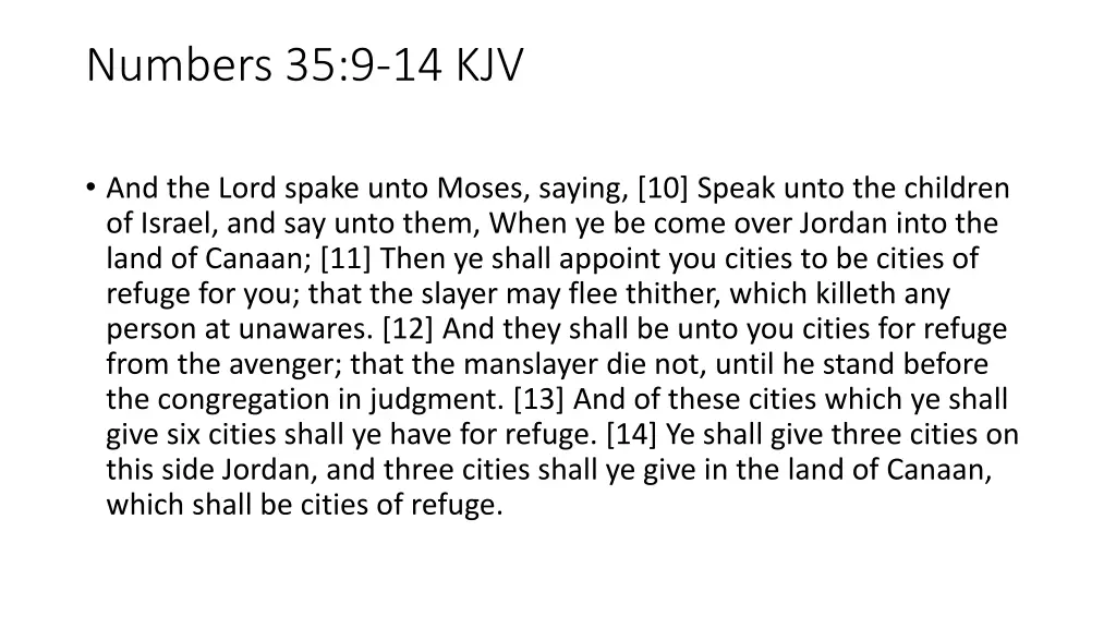 numbers 35 9 14 kjv
