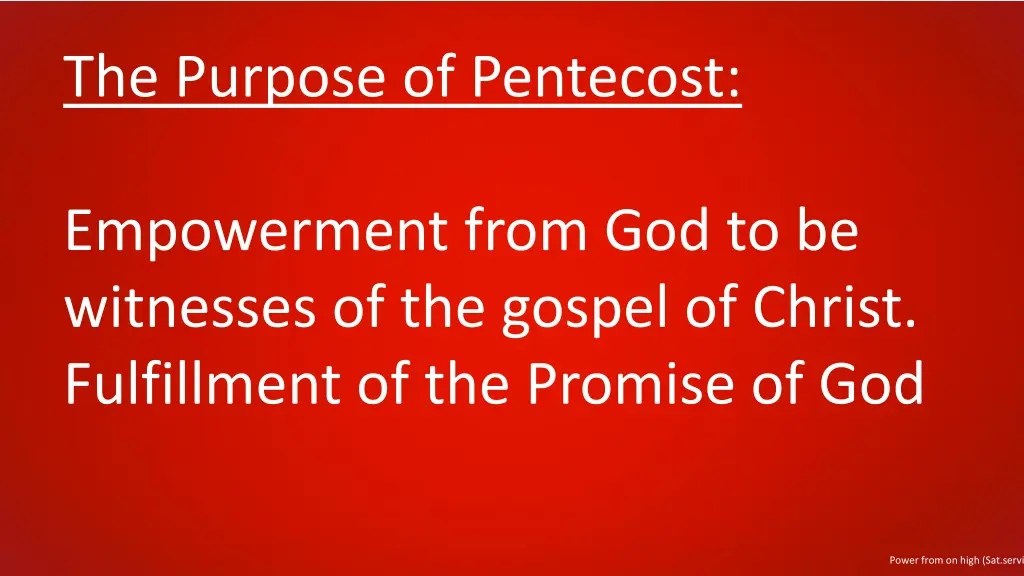 the purpose of pentecost