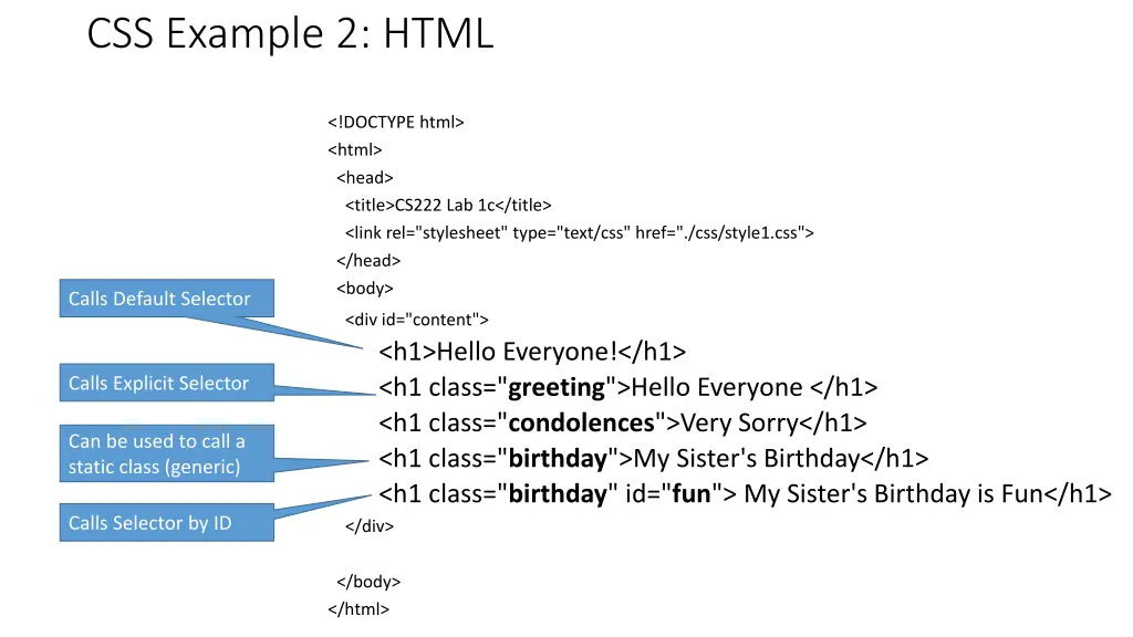 css example 2 html