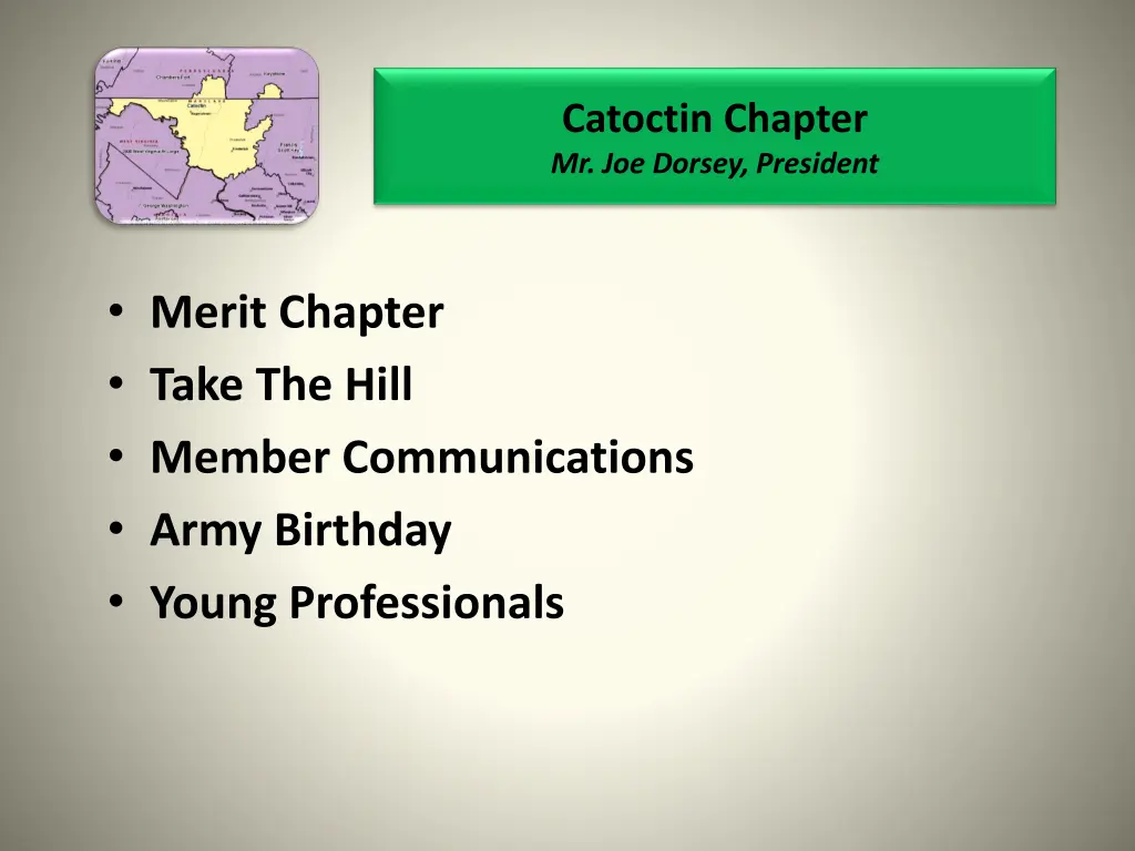 catoctin chapter mr joe dorsey president