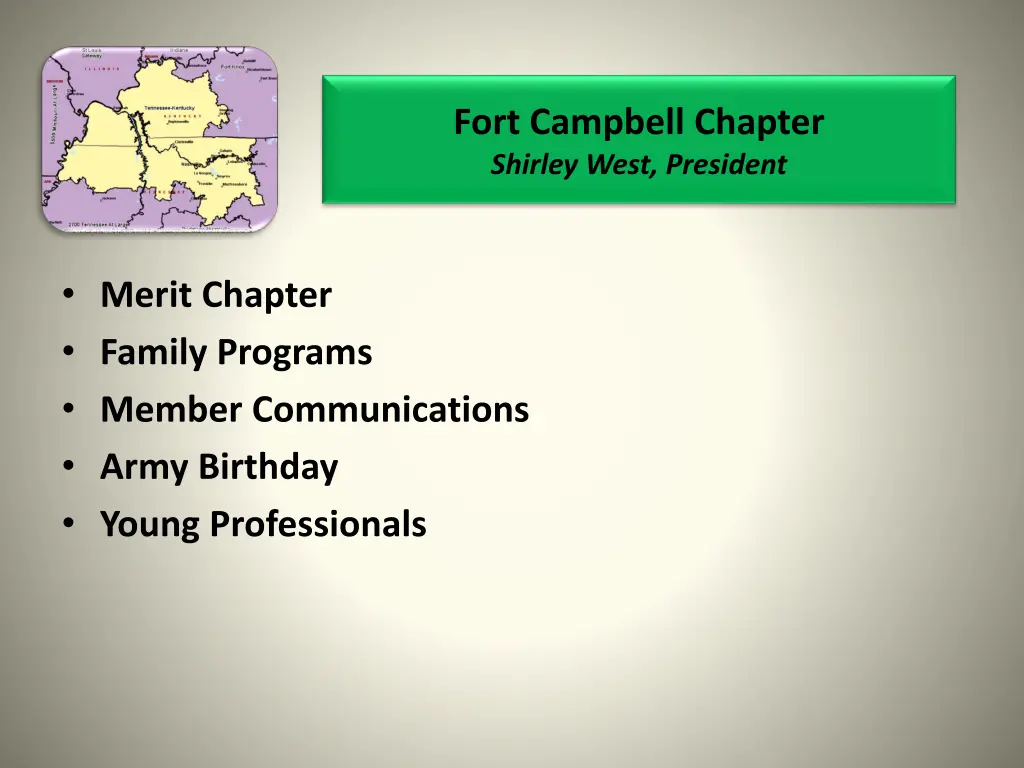 fort campbell chapter shirley west president