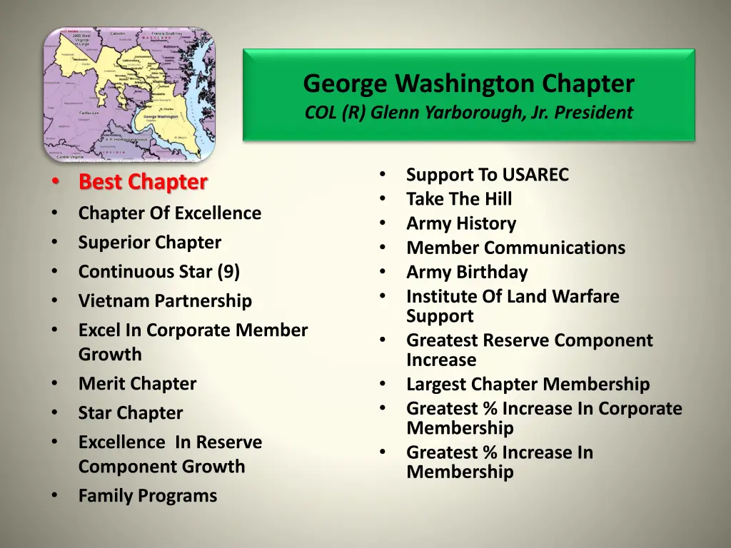 george washington chapter col r glenn yarborough