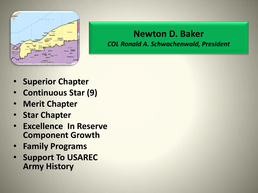 newton d baker col ronald a schwachenwald