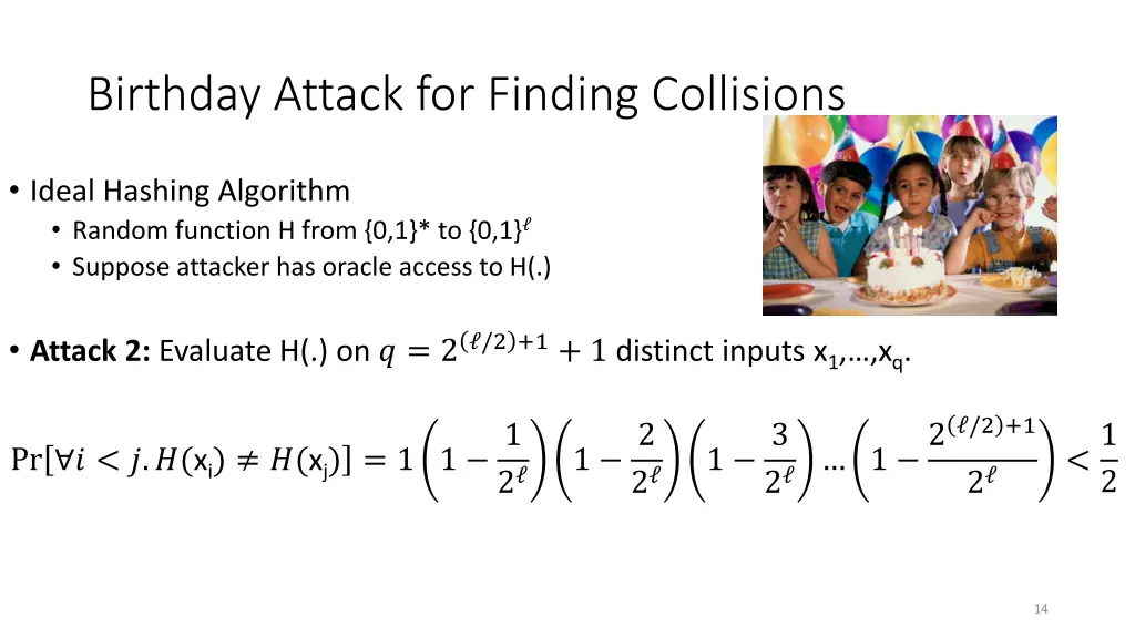 birthday attack for finding collisions
