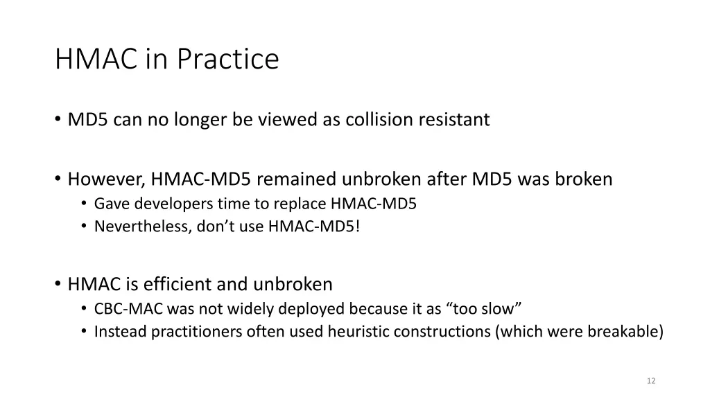 hmac in practice