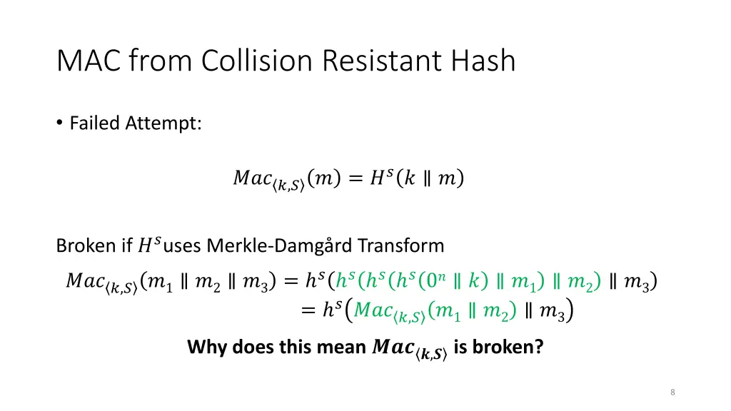 mac from collision resistant hash