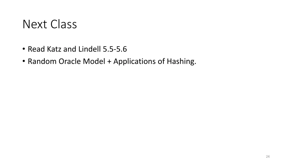 next class