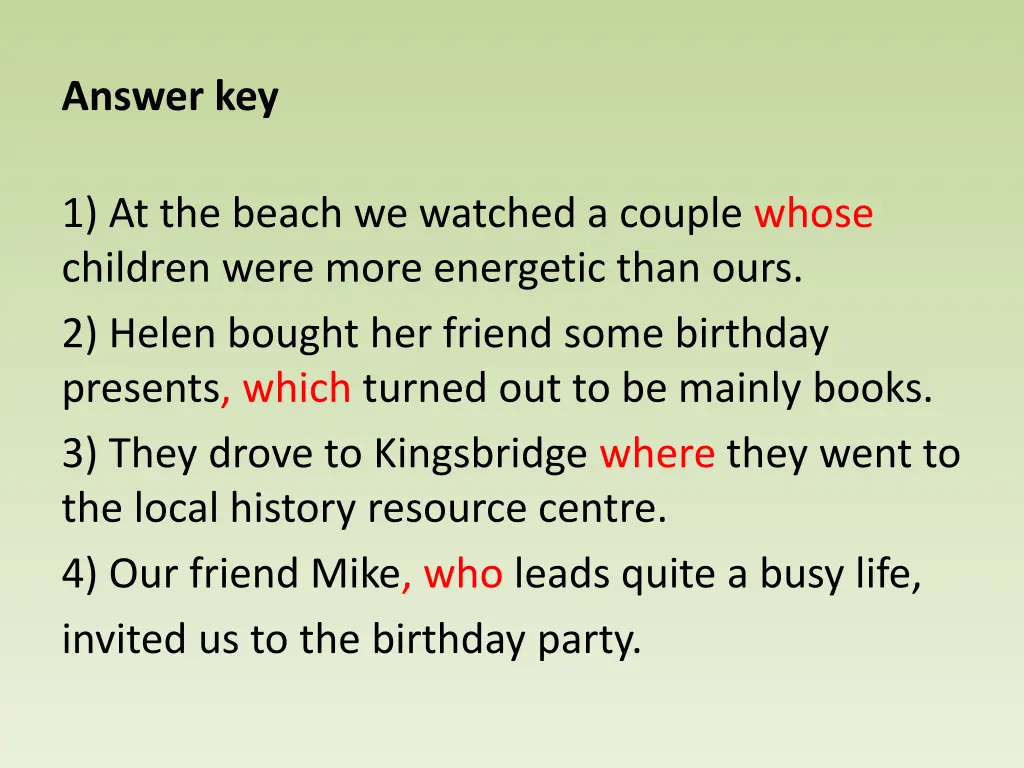 answer key