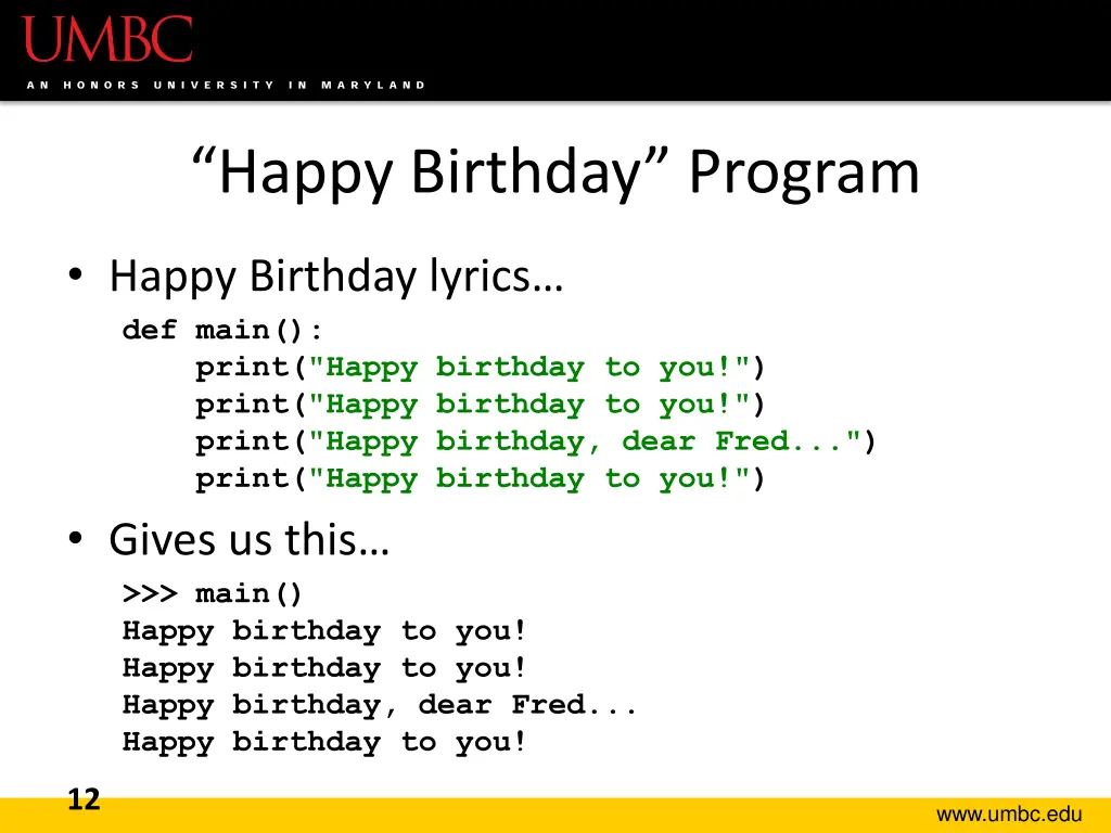 happy birthday program