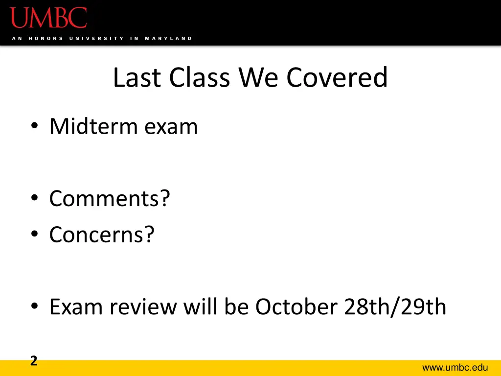 last class we covered