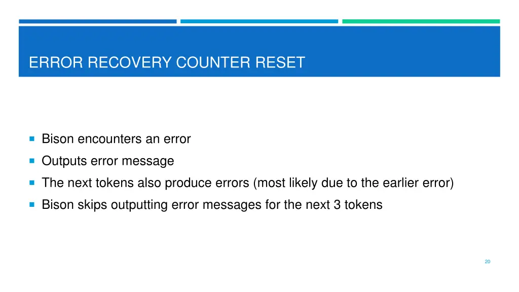 error recovery counter reset