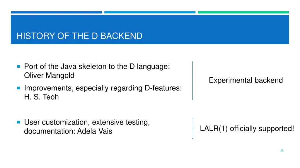 history of the d backend