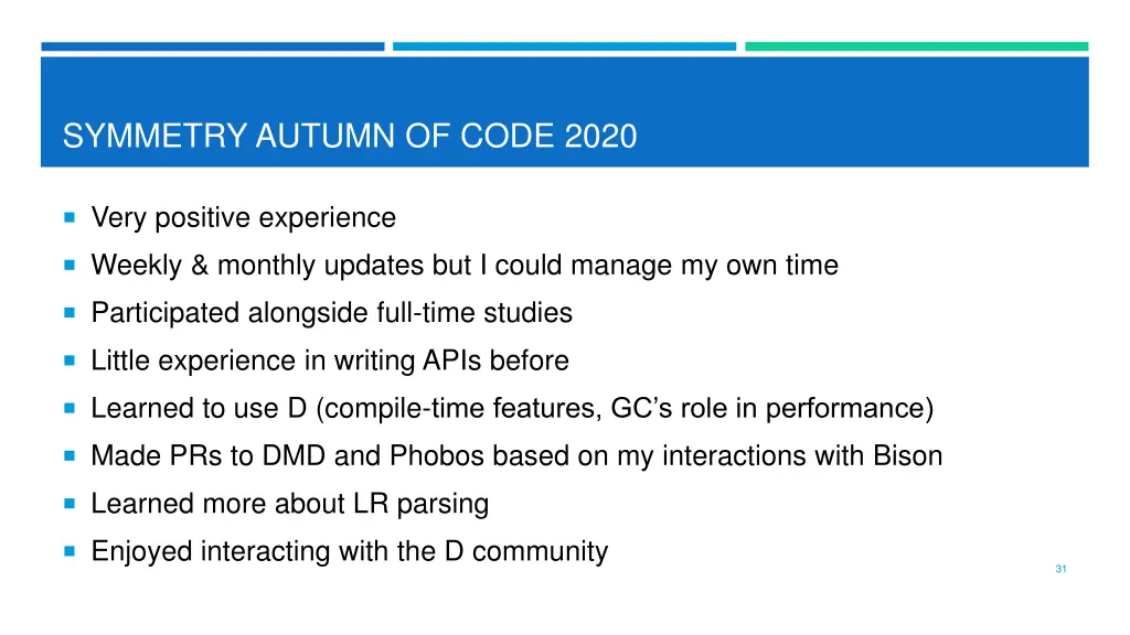 symmetry autumn of code 2020