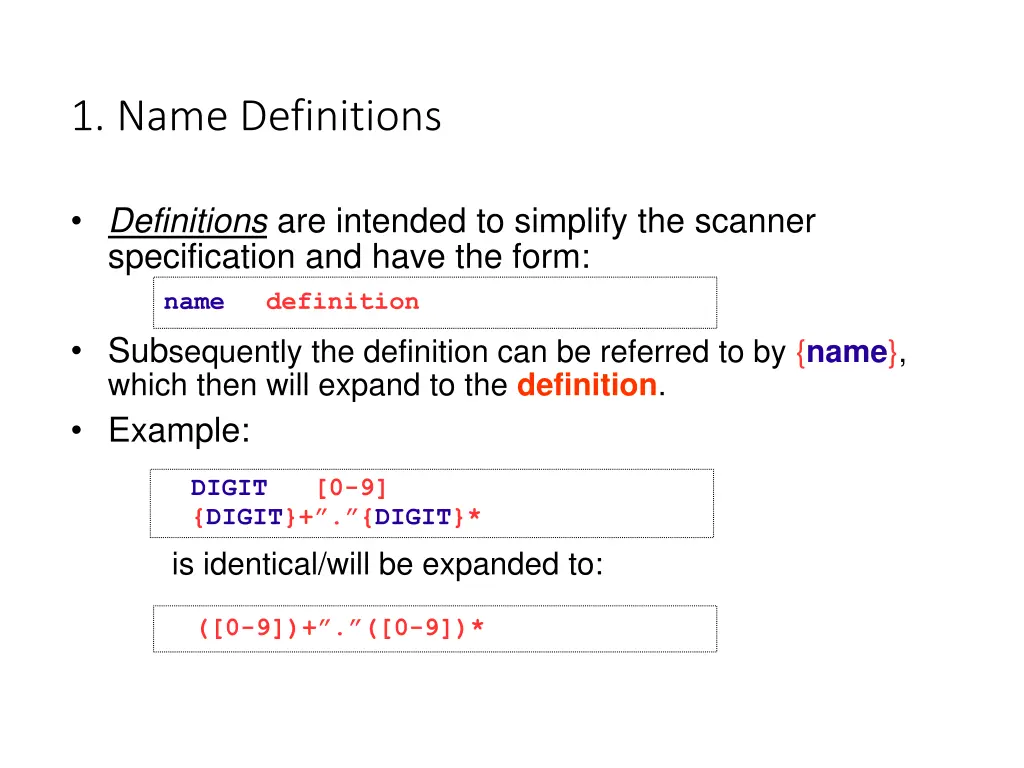 1 name definitions