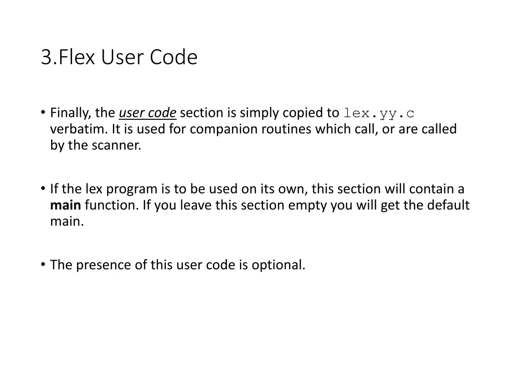 3 flex user code