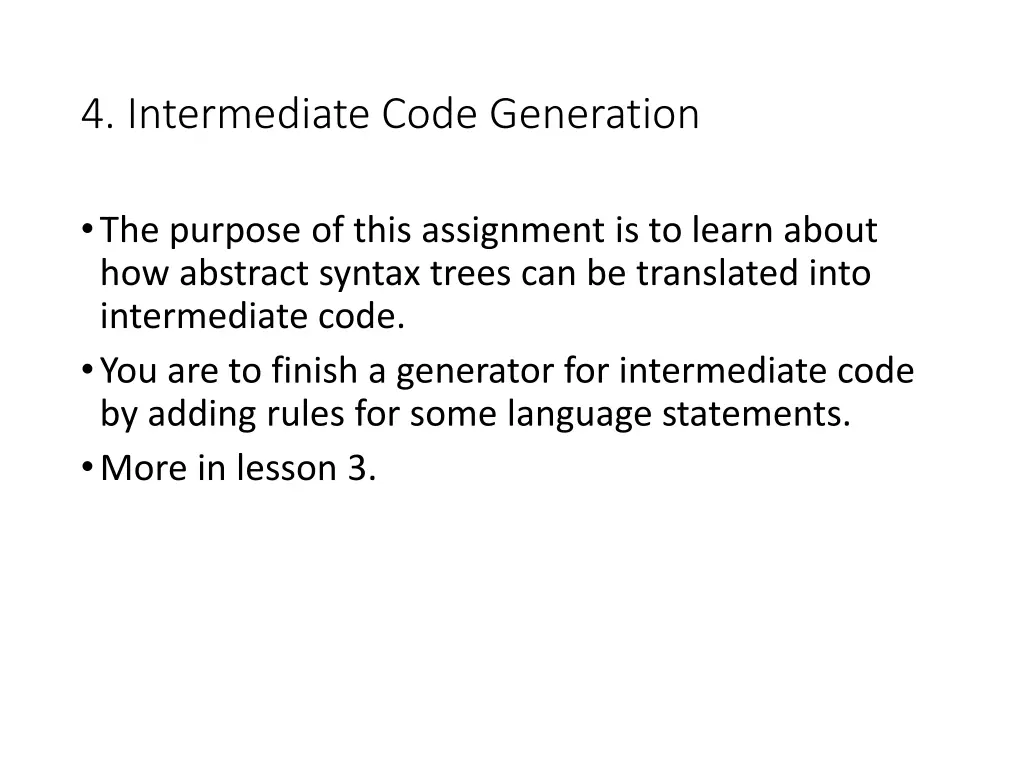 4 intermediate code generation
