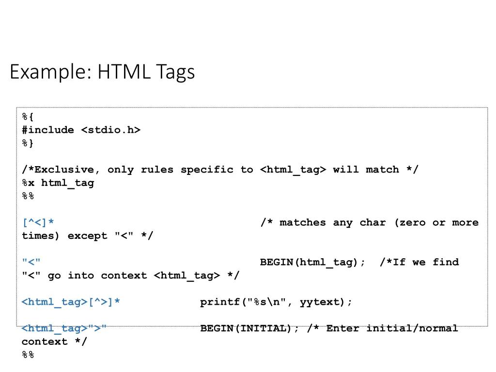 example html tags