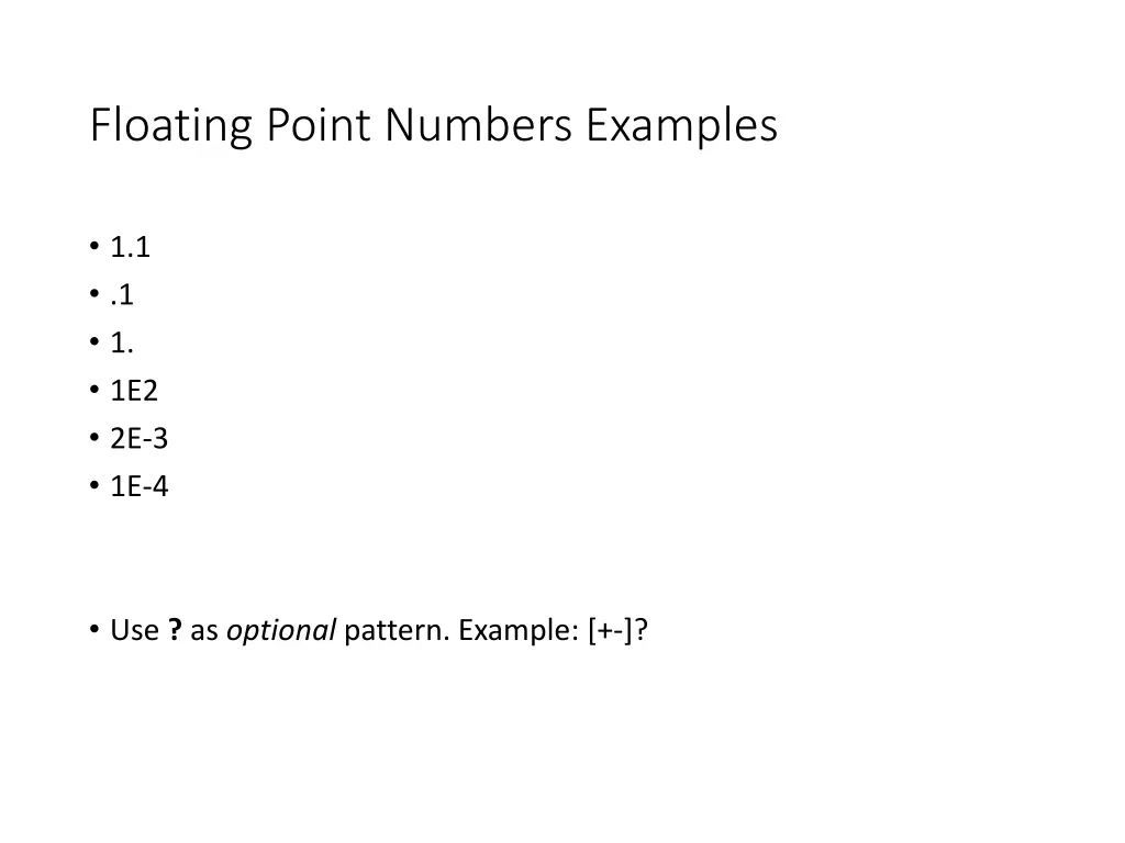 floating point numbers examples