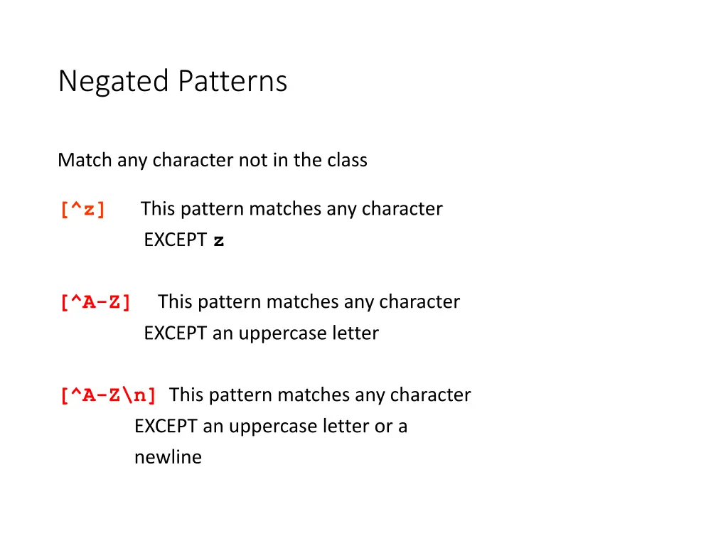 negated patterns