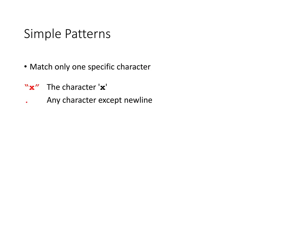 simple patterns