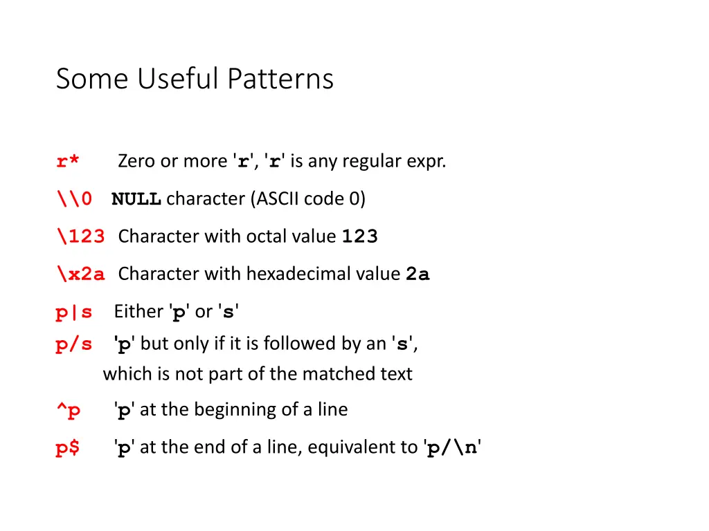 some useful patterns