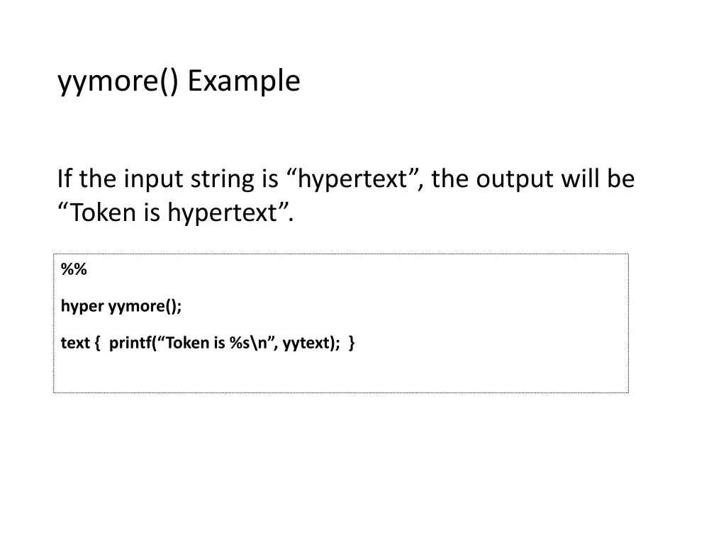 yymore example