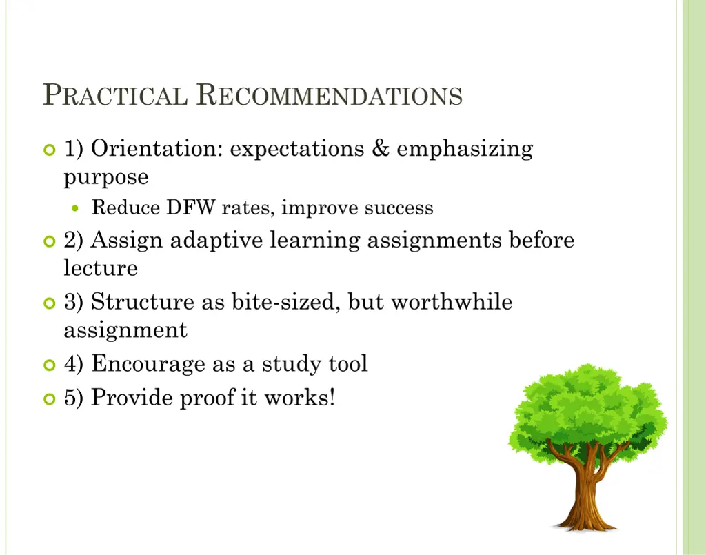 p ractical r ecommendations
