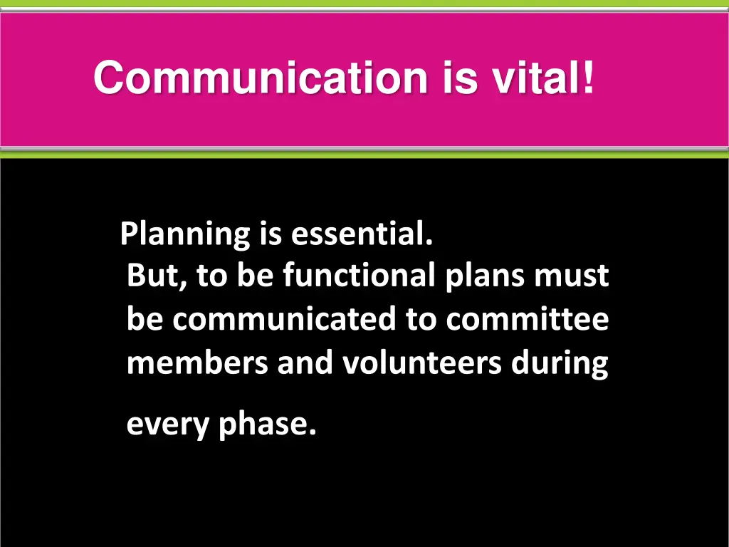 communication is vital