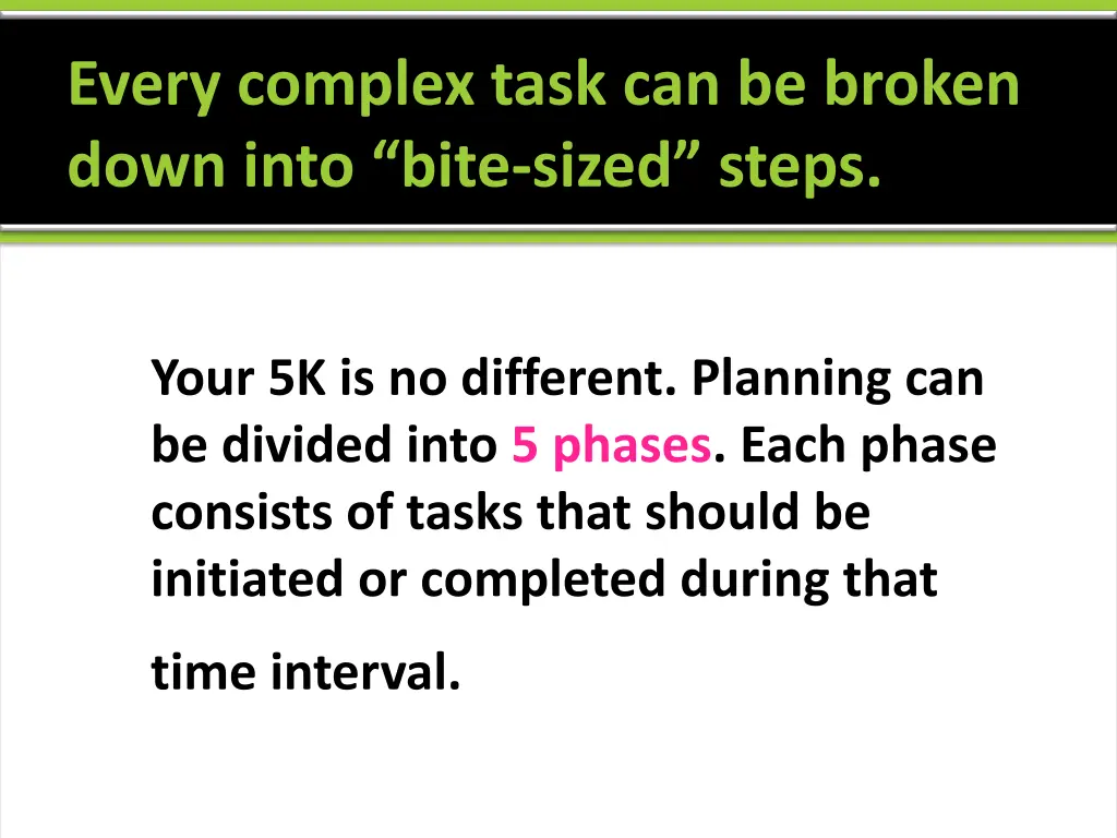 every complex task can be broken down into bite