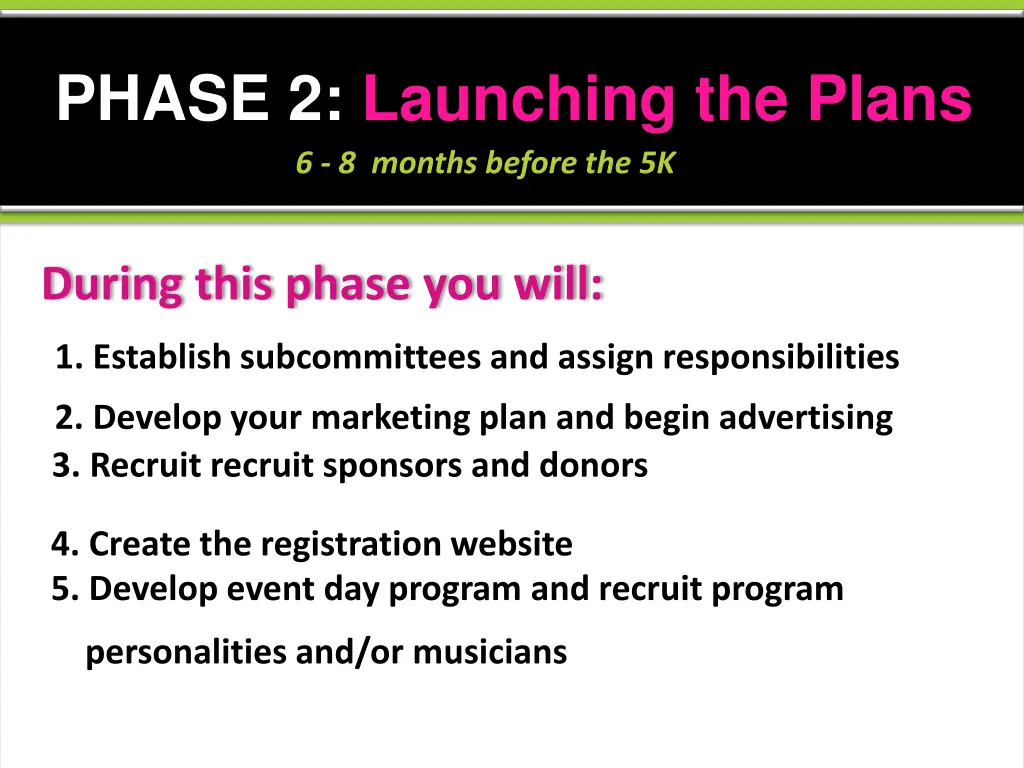 phase 2 launching the plans 6 8 months before