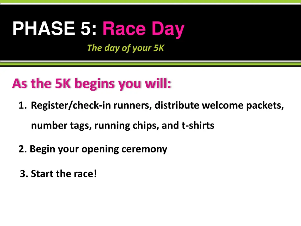 phase 5 race day the day of your 5k 1