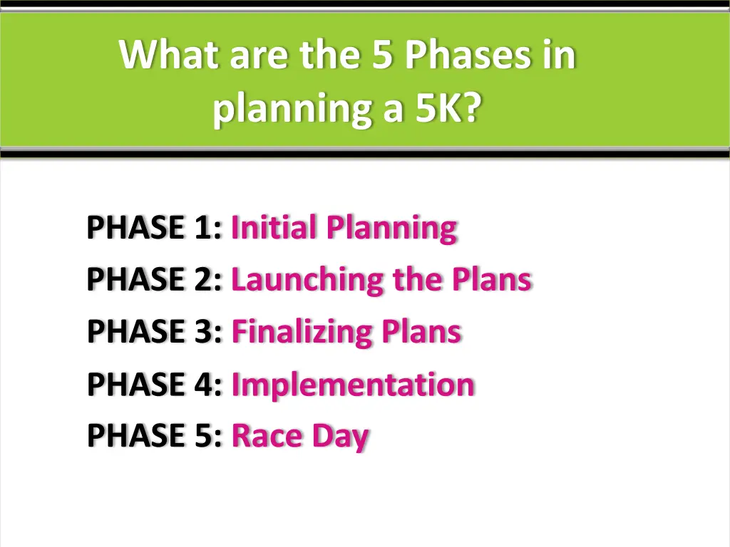 what are the 5 phases in