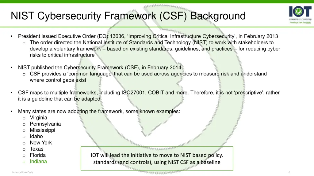 nist cybersecurity framework csf background